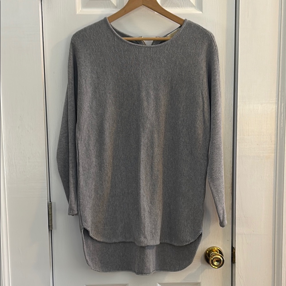 Michael Kors Gray Women's Sweater - , size L - back zipper accent